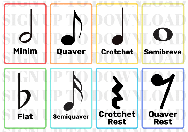 Music Notation - Flash Cards