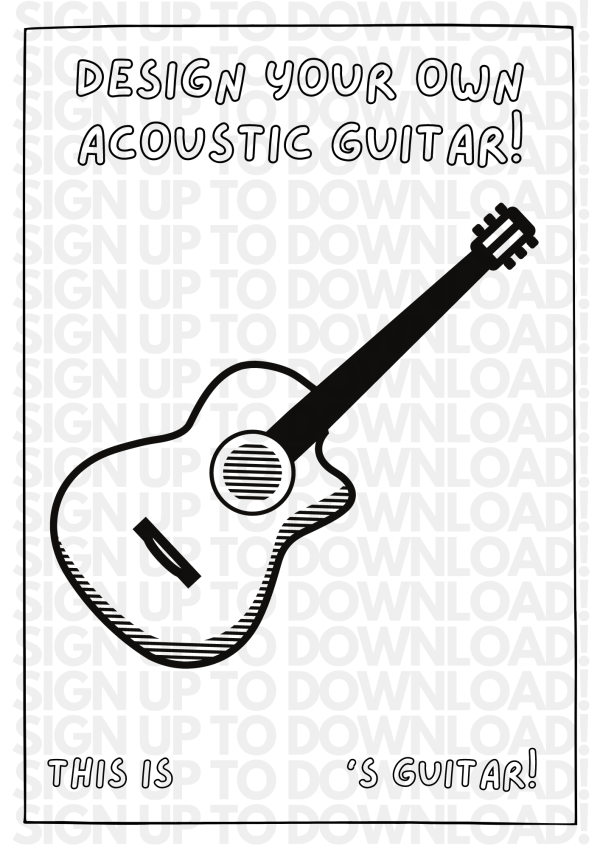 Design Your Own Guitar - Colouring Activity