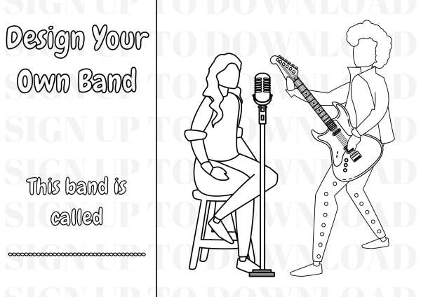 Design Your Own Band - Colouring Activity