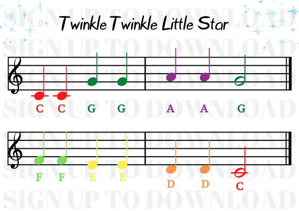 Boomwhacker Sheet Music - Twinkle Twinkle Little Star