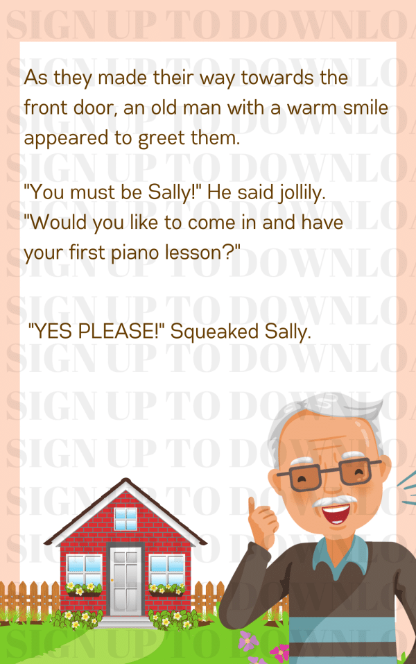 Sally's First Piano Lesson - A KS1 Story