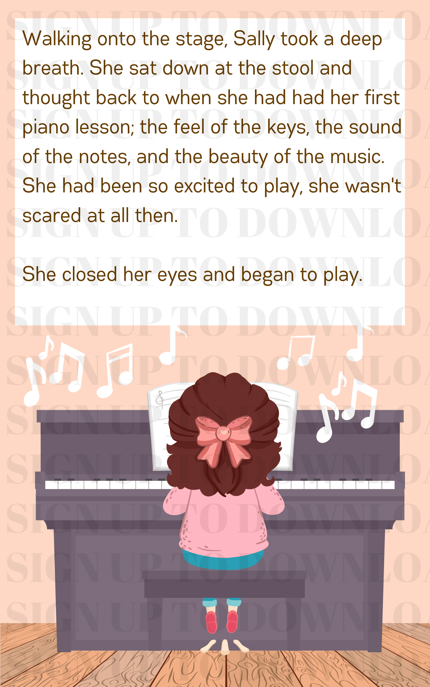 Sally Lessons Sally's First Piano Lesson - A KS1 Story - World Music Day 2023