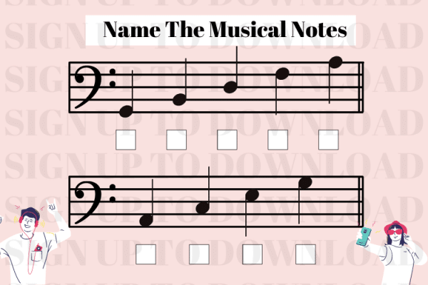 Naming The Notes - Worksheet