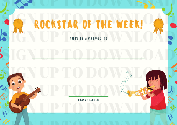 Rockstar Of The Week - Certificate Pack