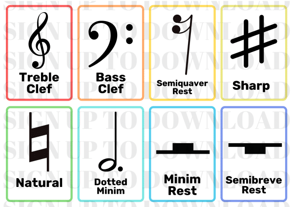 Music Notation - Flash Cards