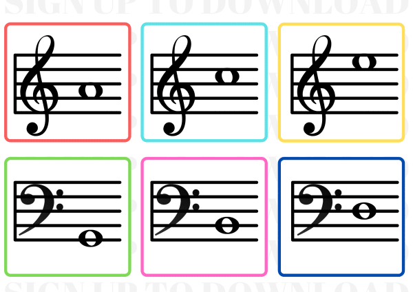 Musical Notes - Flash Cards