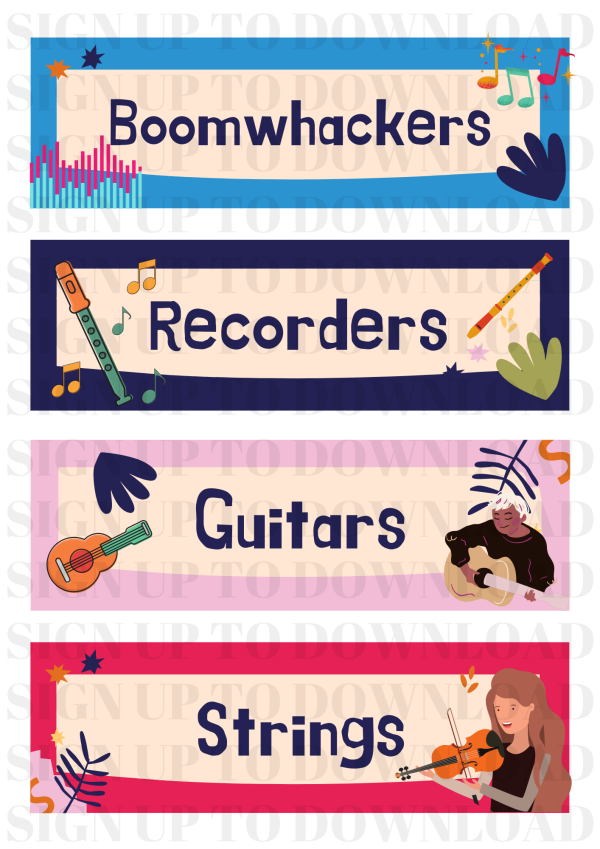 Classroom Decor - Music Labels Pack