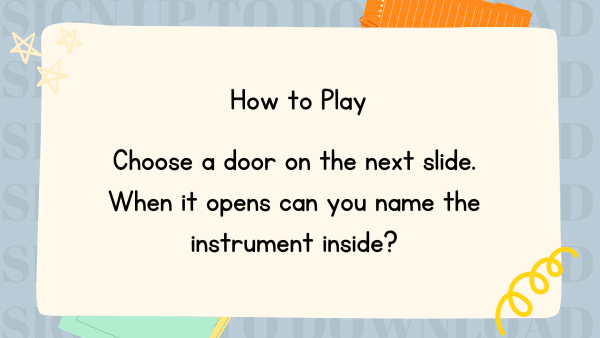 Pick A Musical Door! A KS1 Interactive PowerPoint Game