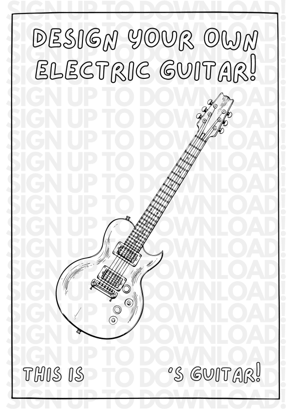 Design Your Own Guitar - Colouring Activity