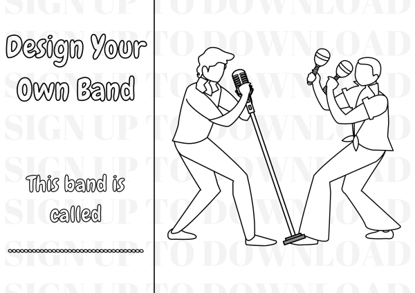 Design Your Own Band - Colouring Activity