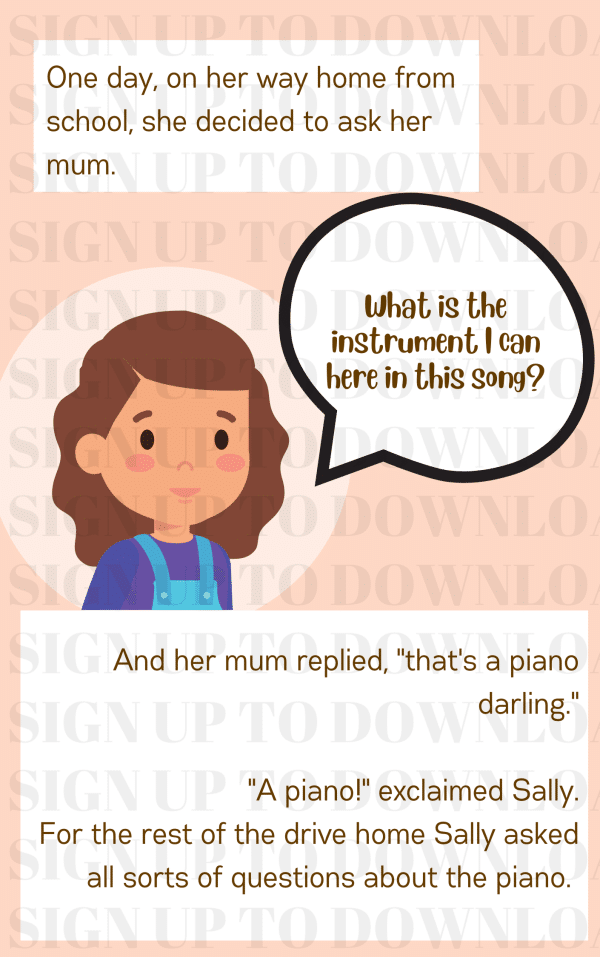 Sally's First Piano Lesson - A KS1 Story