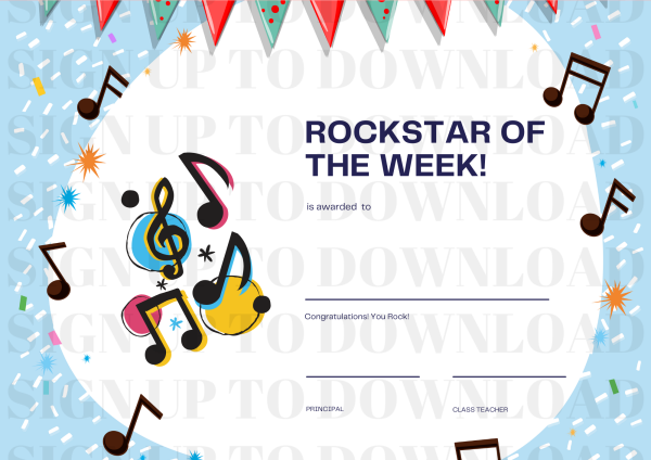 Rockstar Of The Week - Certificate Pack