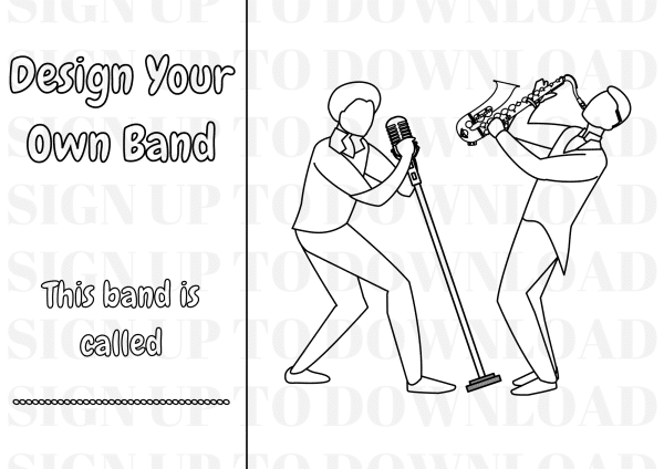 Design Your Own Band - Colouring Activity