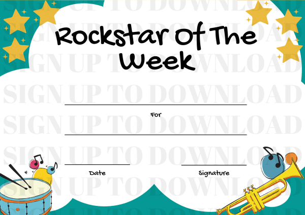 Rockstar Of The Week - Certificate Pack