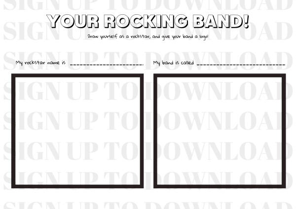 Draw A Band Logo - Worksheet Activity