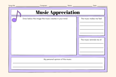 Music Appreciation - Worksheet