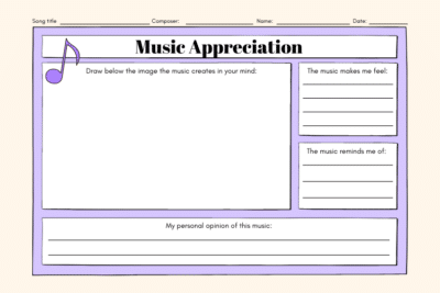 Music Appreciation - Worksheet