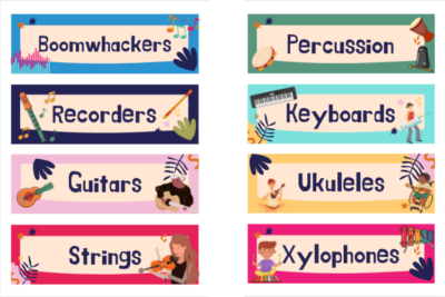 Classroom Decor - Music Labels Pack