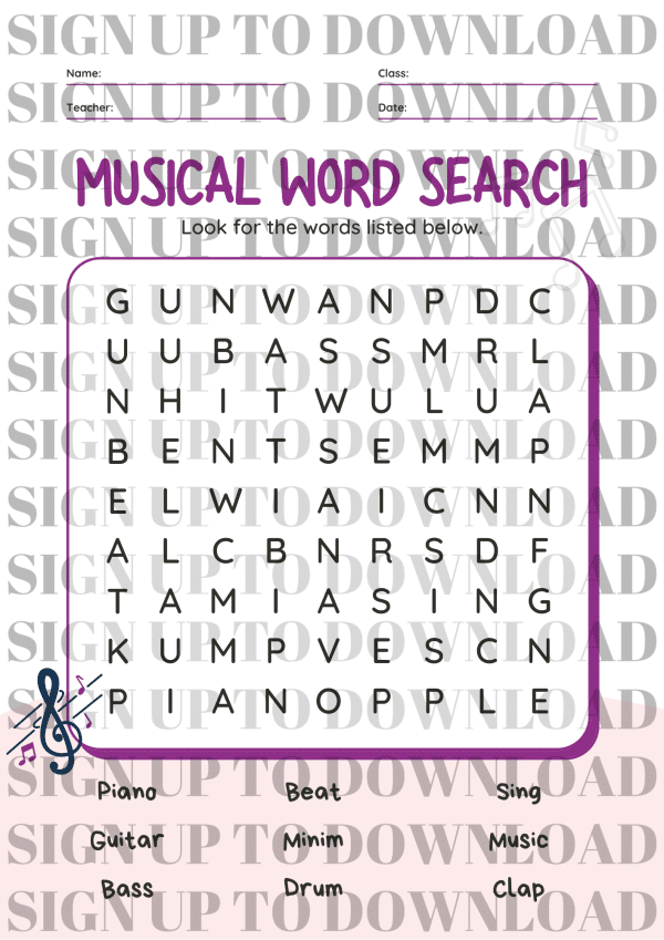 Musical Wordsearch