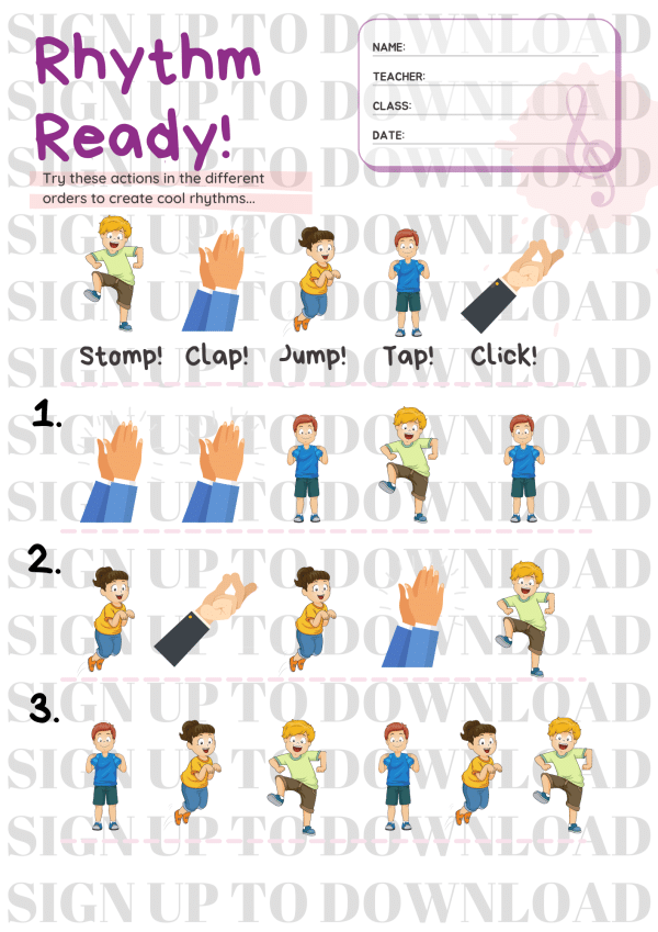 Rhythm Ready - Body Percussion Worksheet