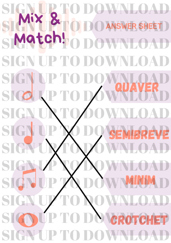 Mix & Match - Music Notation Worksheet