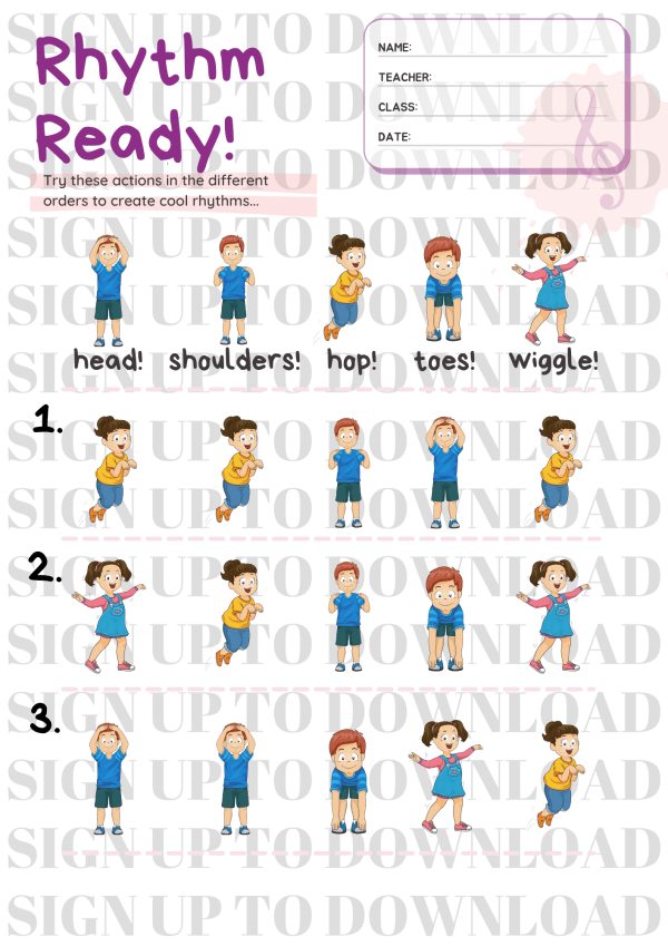 Rhythm Ready - Body Percussion Worksheet