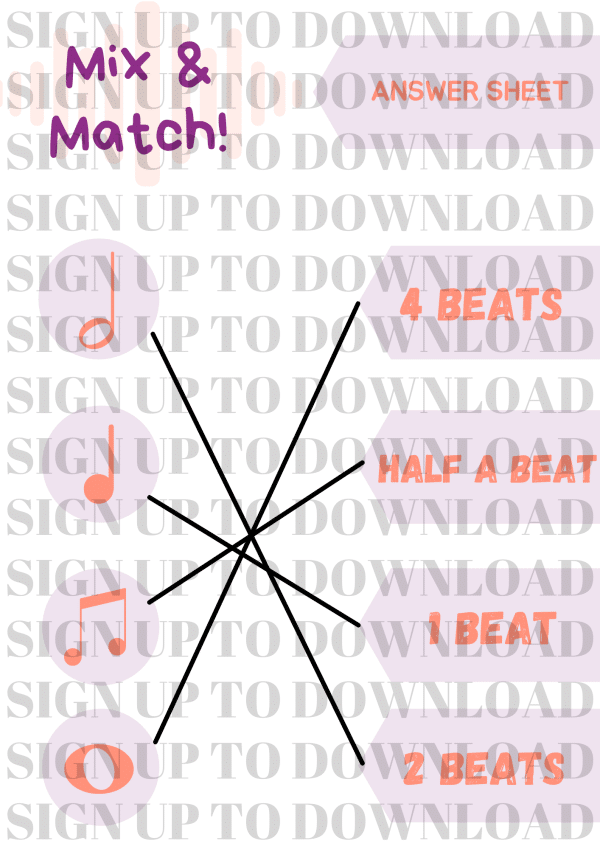 Mix & Match - Music Notation Worksheet