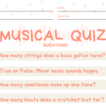 Musical Quiz – (Includes Answers Sheet)