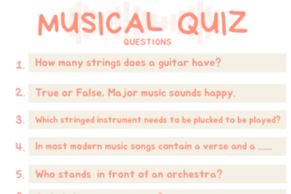 Music Quiz - (Including Answer Sheet)
