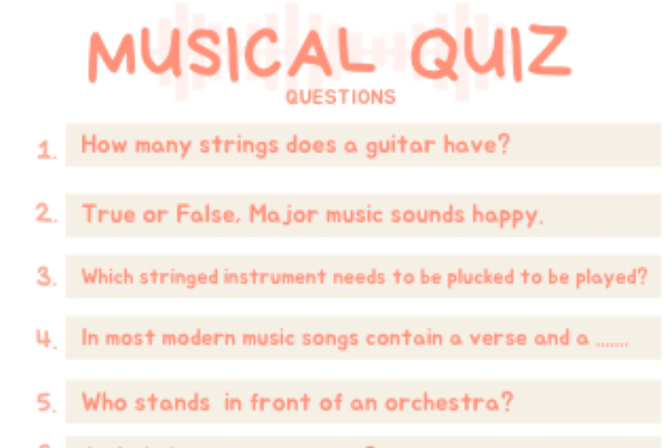 Music Quiz (Including Answer Sheet) World Music Day 2024