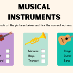 Musical Instruments – Look & Tick Worksheet